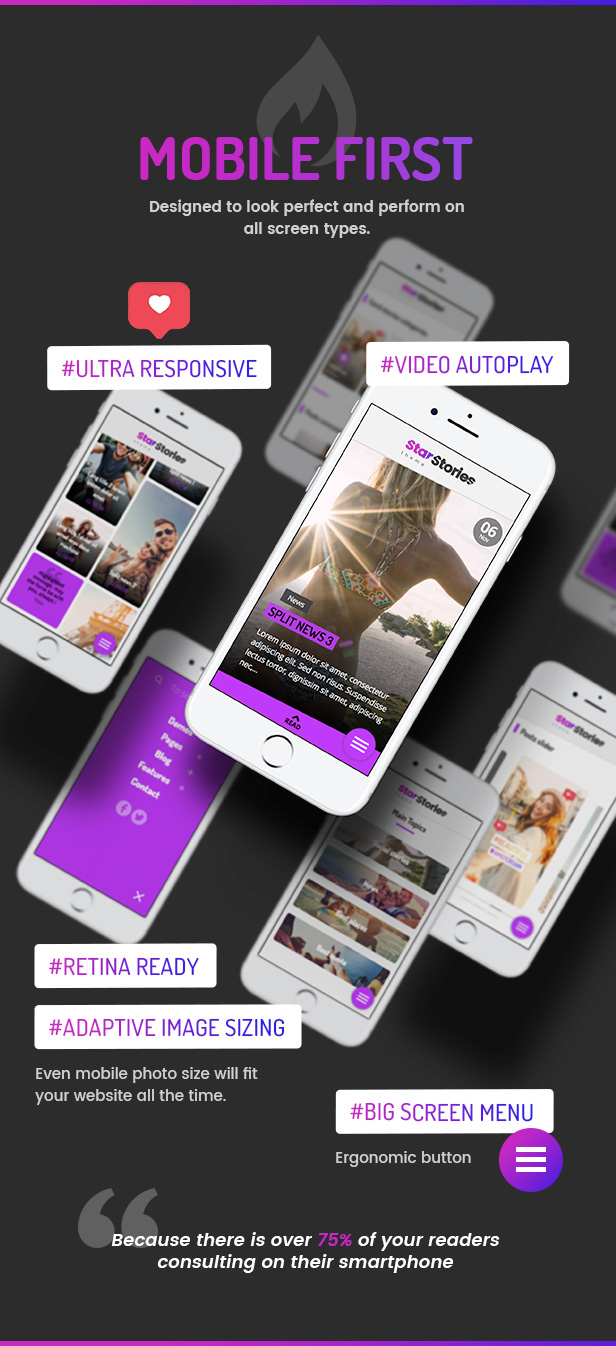 StarStories Theme - Mobile First
